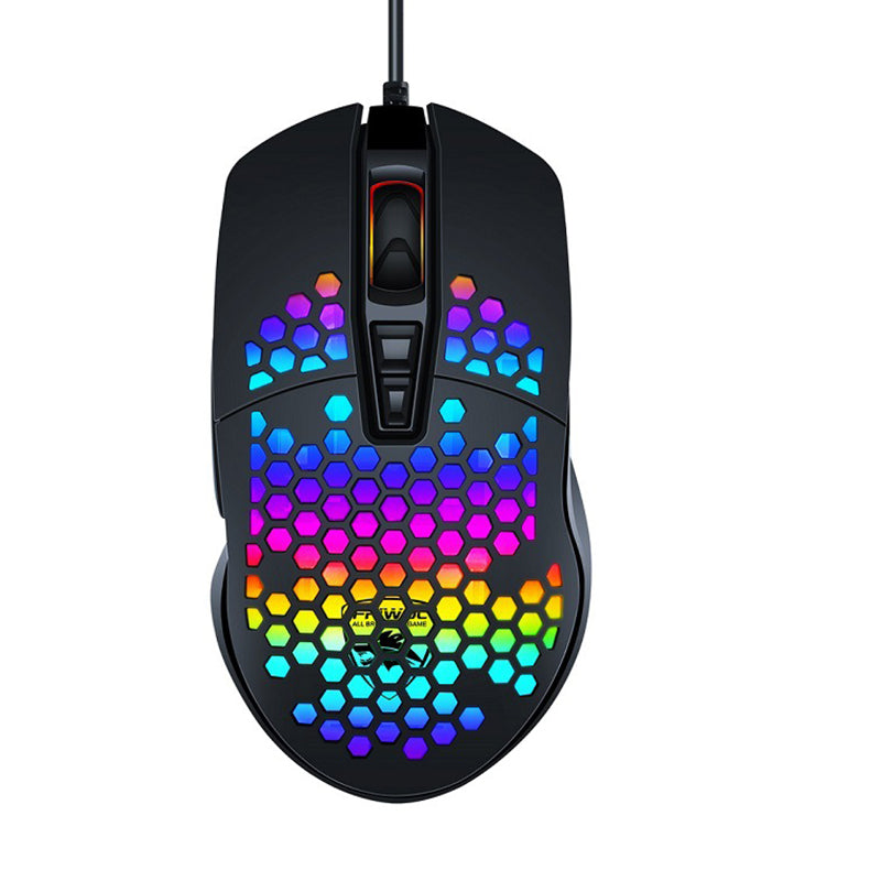 FRIWOL V9 Colorful Light Hollow Honeycomb USB Wired Gaming Mouse 1600 DPI 7 Buttons Computer Laptop Mice FRIWOL V9 Colorful Light Hollow Honeycomb USB Wired Gaming Mouse 1600 DPI 7 Buttons Computer Laptop Mice